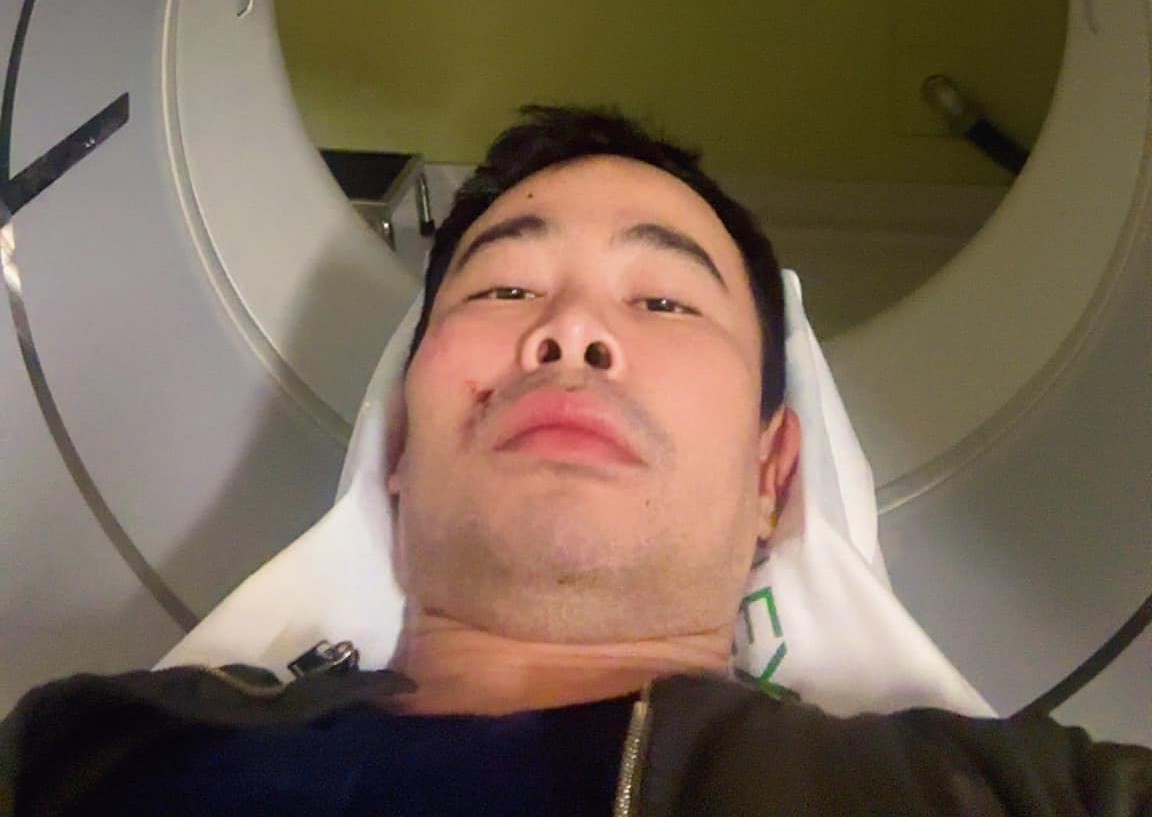 Pat Karaphat undergoes a CT scan